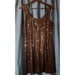 Collection by Dress Barn Black Sequin Mini Tank Dress Sz 12 Cocktail Party/NYE